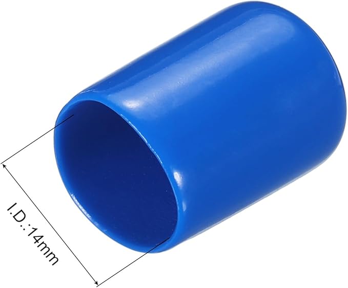 uxcell 20pcs Rubber End Caps 14mm ID Vinyl PVC Round Tube Bolt Cap Cover Screw Thread Protectors Blue