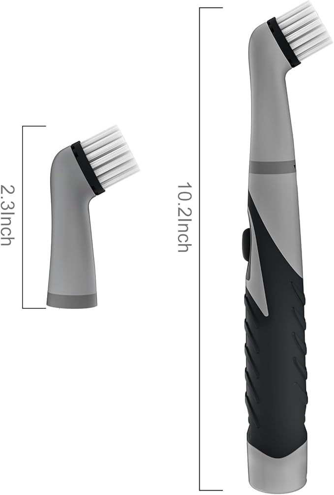 SOARING Electric Cleaning Brush with 4 in 1 Multiple Brush Heads,Indoor Household Cordless Motorized Brush for Bathroom Toilet Kitchen Tile Crevice(Black)