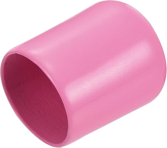 uxcell 20pcs Rubber End Caps 16mm(5/8 inch) ID Vinyl PVC Round Tube Bolt Cap Cover Screw Thread Protectors Pink