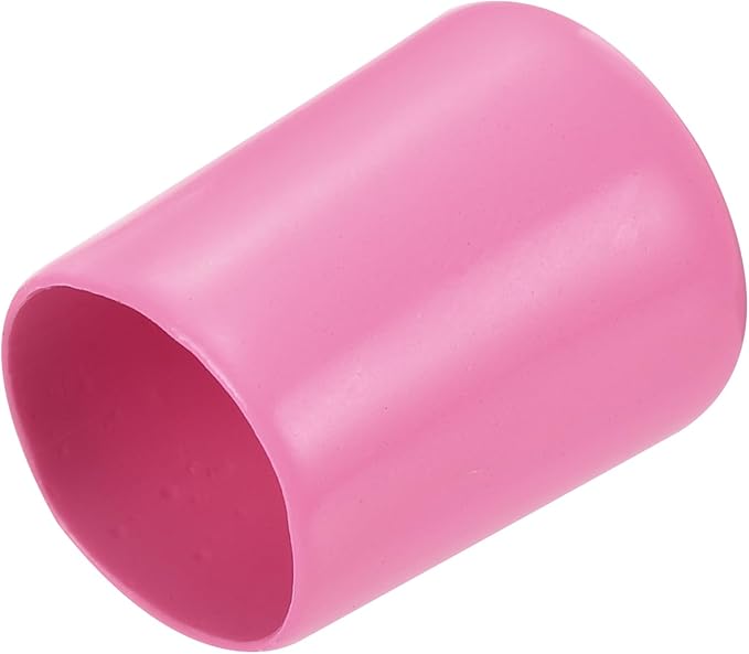uxcell 20pcs Rubber End Caps 15mm ID Vinyl PVC Round Tube Bolt Cap Cover Screw Thread Protectors Pink