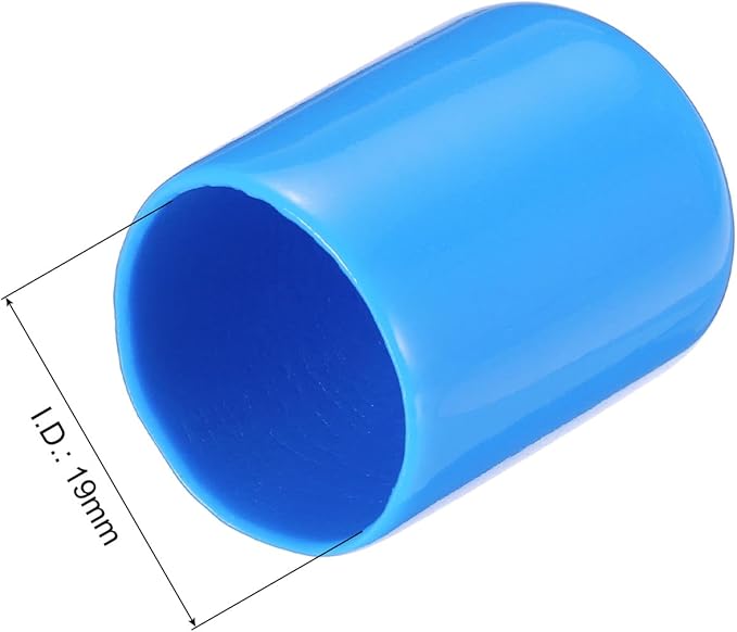 uxcell 20pcs Rubber End Caps 19mm(3/4") ID Vinyl PVC Round Tube Bolt Cap Cover Screw Thread Protectors,Light Blue