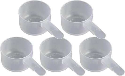 23 mL Plastic Measuring Packaging Scoop (= 23 cc/ = 4.7 teaspoon/ = 1.5 Tablespoon/ = 0.78 fl oz), Short Handle - to Measure and Dispense Spices, Granules, Powders, for Seeds Packing (5 scoops)