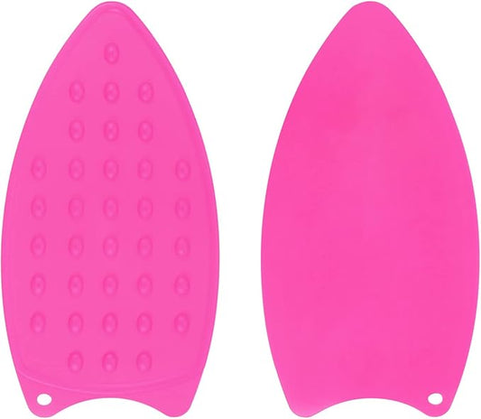 HARFINGTON 2pcs Silicone Iron Rest Pad, Multipurpose Iron Hot Resistant Mat Iron Rest Plate for Ironing Board Hot Heat Resistant Steam Compact Mat, Fuchsia