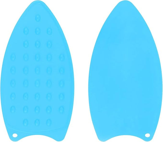 HARFINGTON 2pcs Silicone Iron Rest Pad, Multipurpose Iron Hot Resistant Mat Iron Rest Plate for Ironing Board Hot Heat Resistant Steam Compact Mat, Blue