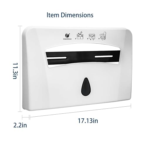 Toilet Seat Cover Dispenser (2-Pcs) Wall Mounted Compatible with Half-fold Disposable Toilet Seat Paper Liners, for Restroom/Bathroom, CHUANGDIAN, White x 2 Pcs