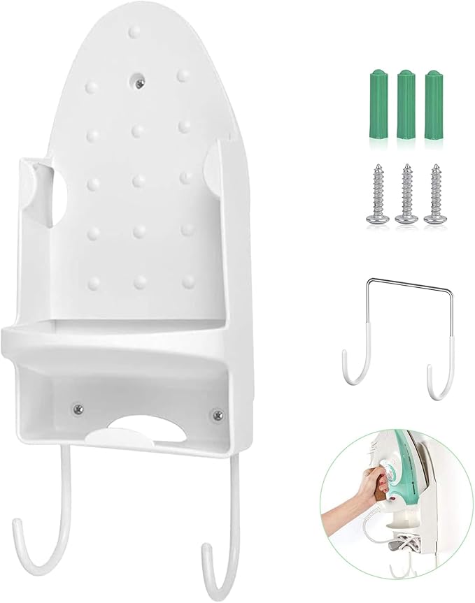 Wall Mounted Ironing Board Rack Electric Iron Holder Household Bathroom Shelf