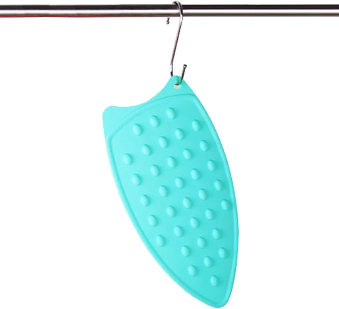 LeLehome Silicone Anti-Slip Iron Rest Pad for Ironing Board Hot Heat Resistant Steam Compact Mat Blue Green, Teal