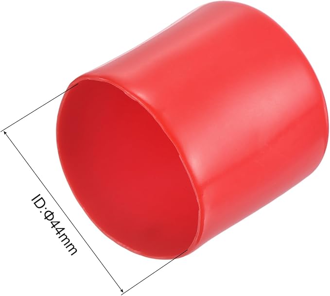 uxcell 20pcs Rubber End Caps 44mm ID Vinyl Round Tube Bolt Cap Cover Thread Protectors Red