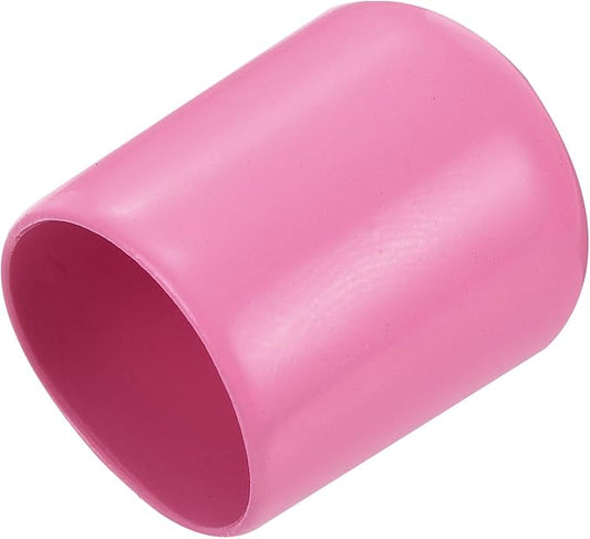 uxcell 20pcs Rubber End Caps 17mm ID Vinyl PVC Round Tube Bolt Cap Cover Screw Thread Protectors Pink