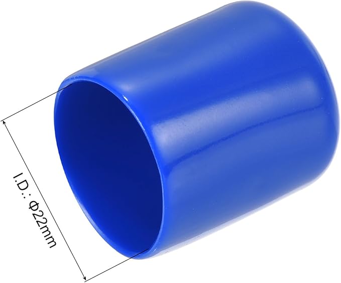 uxcell 20pcs Rubber End Caps 22mm ID Vinyl Round Tube Bolt Cap Cover Screw Thread Protectors Blue