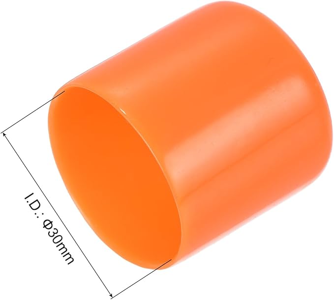 uxcell 20pcs Rubber End Caps 30mm ID Vinyl Round Tube Bolt Cap Cover Screw Thread Protectors Orange