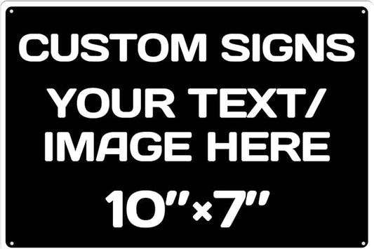 Aluminum Weatherproof Metal Signs - Custom Text & Picture, Multiple Sizes, Black & White Traffic Regulation Signs