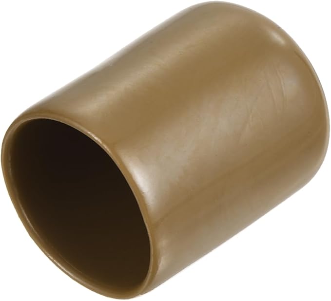 uxcell 20pcs Rubber End Caps 19mm(3/4") ID Vinyl PVC Round Tube Bolt Cap Cover Screw Thread Protectors Light Brown