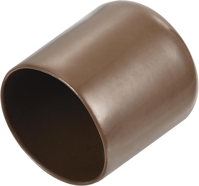 uxcell 20pcs Rubber End Caps 39mm(1 1/2") ID Vinyl PVC Round Tube Bolt Cap Cover Screw Thread Protectors Brown