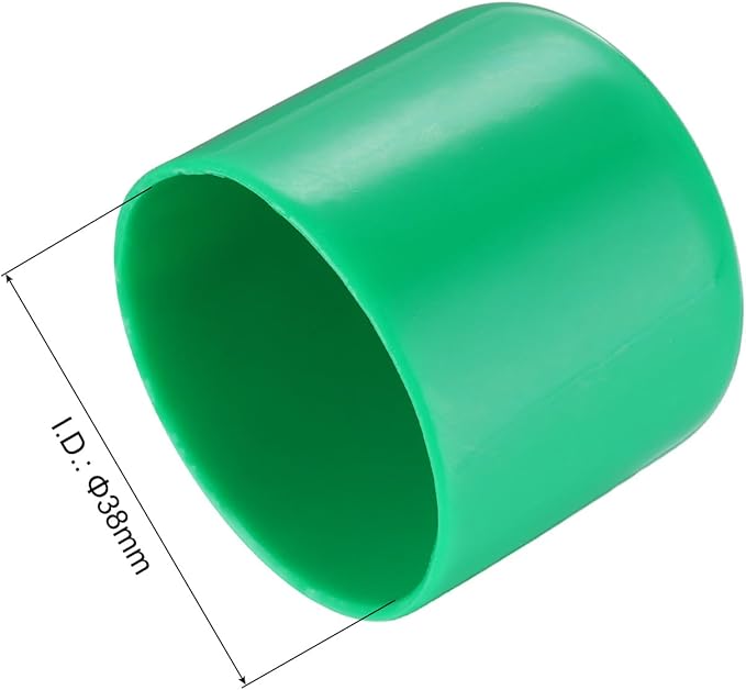 uxcell 20pcs Rubber End Caps 38mm(1 1/2") ID Vinyl PVC Round Tube Bolt Cap Cover Screw Thread Protectors Dark Green