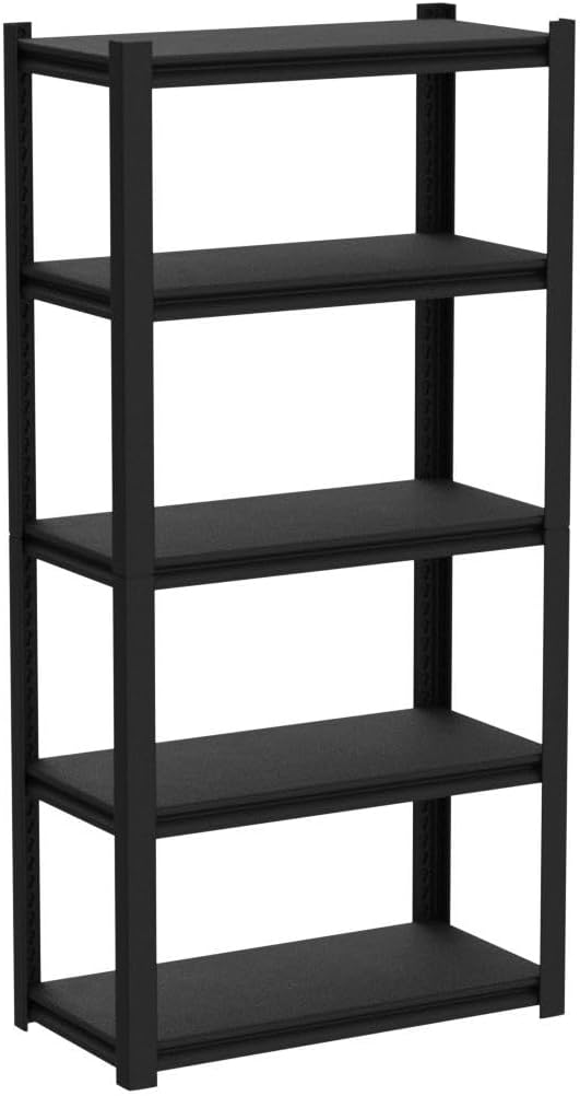 Raybee Garage Shelving 2000LBS Storage Shelves Adjustable Metal Shelves 5 Tier Heavy Duty Shelving Metal Shelf for Basement Pantry Kitchen 32" W x 16.5" D x 63" H