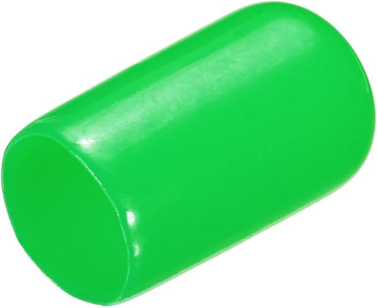 uxcell 20pcs Rubber End Caps 10mm(3/8") ID Vinyl PVC Round Tube Bolt Cap Cover Screw Thread Protectors Green