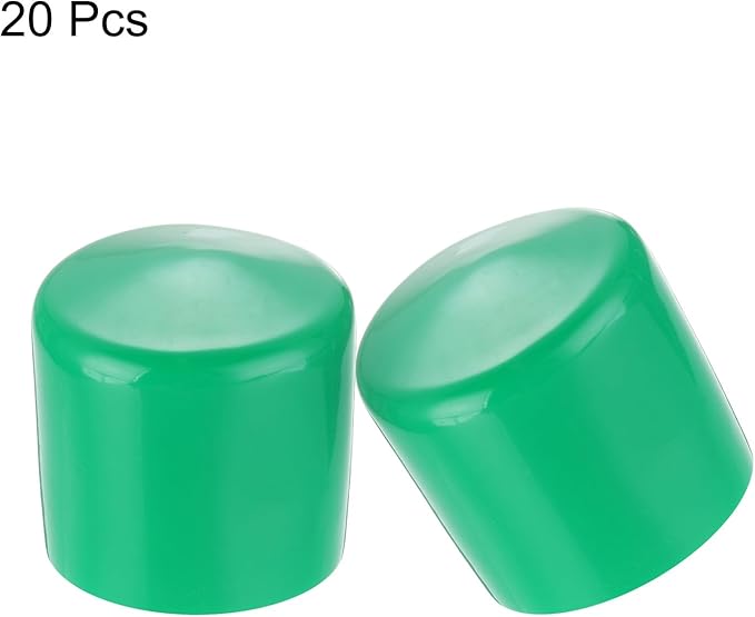 uxcell 20pcs Rubber End Caps 48mm(1 7/8") ID Vinyl PVC Round Tube Bolt Cap Cover Screw Thread Protectors Dark Green