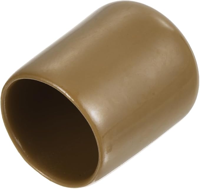 uxcell 20pcs Rubber End Caps 16mm(5/8") ID Vinyl PVC Round Tube Bolt Cap Cover Screw Thread Protectors Light Brown