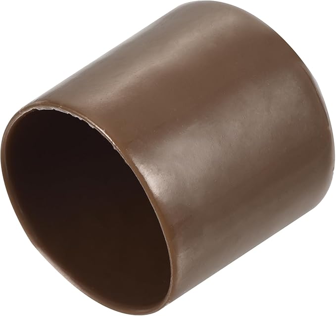 uxcell 20pcs Rubber End Caps 31mm(1 1/4") ID Vinyl PVC Round Tube Bolt Cap Cover Screw Thread Protectors Brown