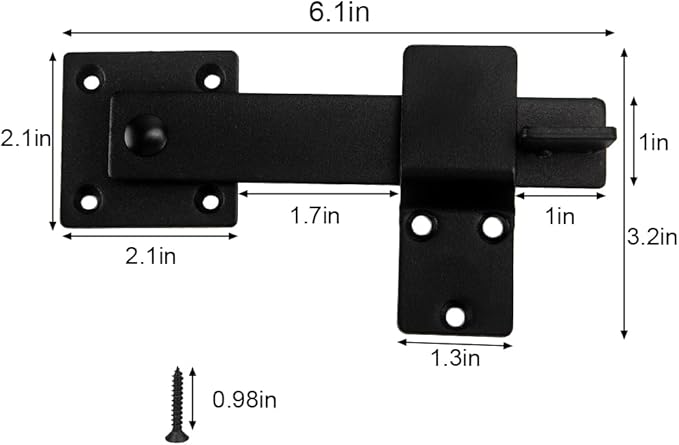 2 Pack Flip Gate Latch Lock 6'' Adjustable Barn Door Lock Hardware Safety Rustic Gate Lock for Ourdoor Wooden Fence, Cabinet, Shed, Sliding Doors