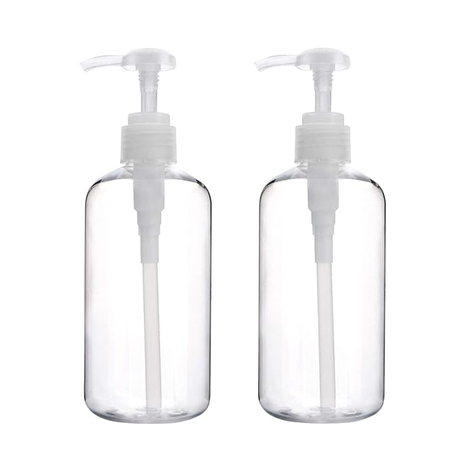 Yebeauty Soap Dispenser, 3 Pack 10oz/300ml Empty Refillable Pump Bottle Modern Liquid Plastic Shampoo and Conditioner Bottles Large Body Wash Dispenser for Shower, Clear