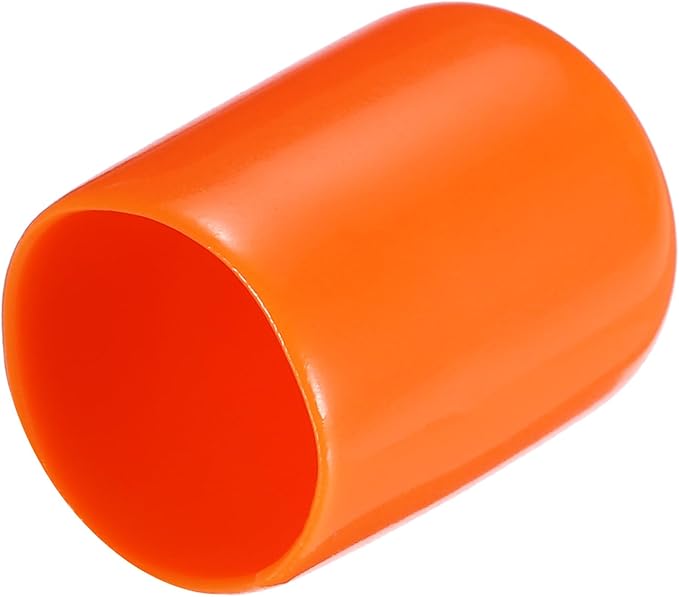 uxcell 20pcs Rubber End Caps 15mm(9/16") ID Vinyl PVC Round Tube Bolt Cap Cover Screw Thread Protectors,Orange
