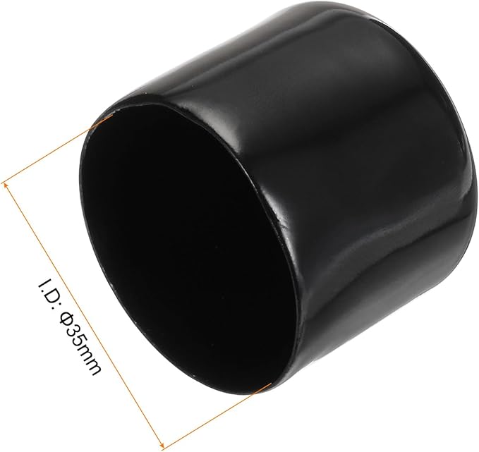 uxcell 20pcs Rubber End Caps 35mm ID Vinyl PVC Round Tube Bolt Cap Cover Screw Thread Protectors Black