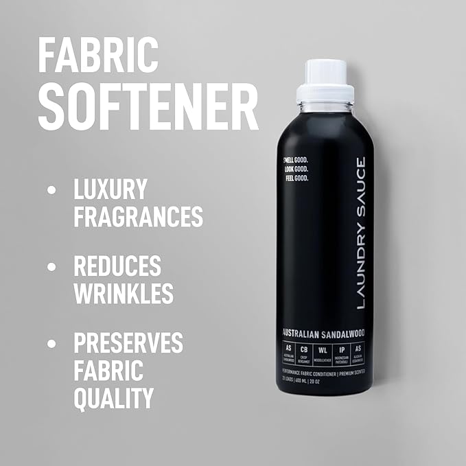 Laundry Sauce - Laundry Fabric Softener (Australian Sandalwood) Luxury Fragrance, Softens & Preserves Fabric, Reduces Wrinkles, 19 Fl Oz