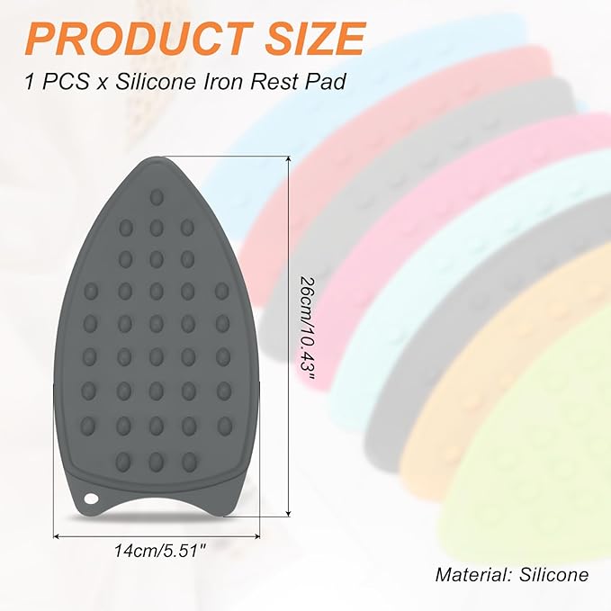 PATIKIL Silicone Iron Rest Pad, Multipurpose Hot Heat Resistant Iron Rest Plate Protective Pad for Ironing Board Hot Resistant Steamer Steam Compact Mat, Gray