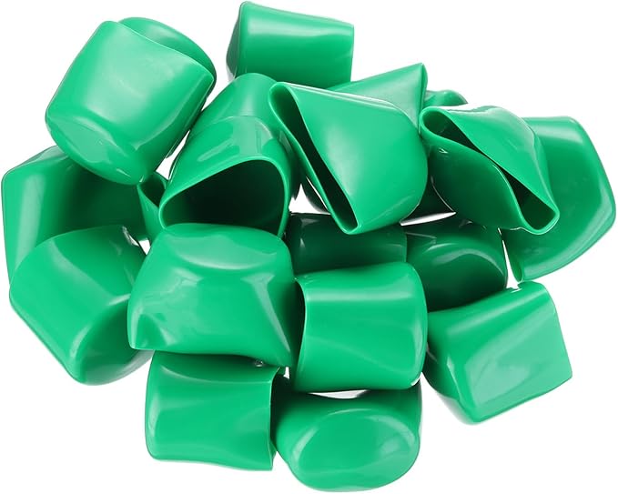 uxcell 20pcs Rubber End Caps 41mm(1 5/8") ID Vinyl PVC Round Tube Bolt Cap Cover Screw Thread Protectors Dark Green
