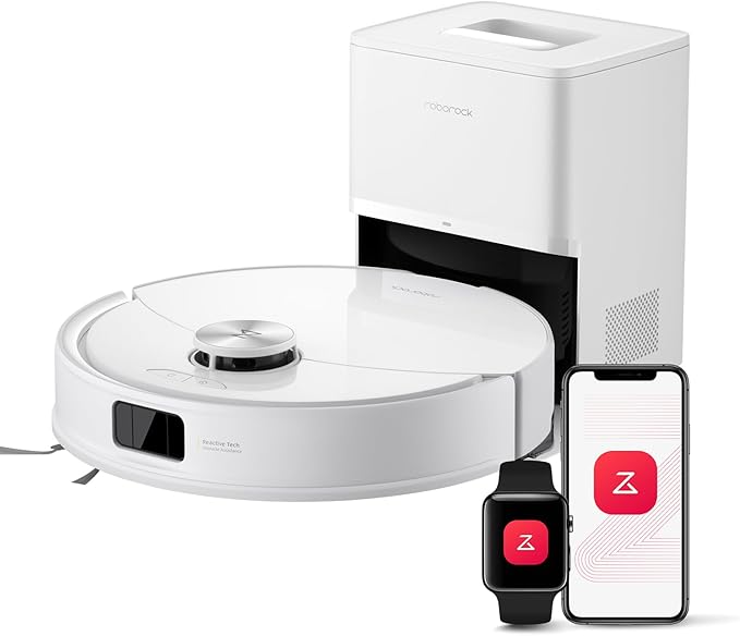 roborock Q10 S5+ Robot Vacuum and Mop, 10,000Pa Suction, Upgraded from Q8 max+, 70 Days Self-Emptying, Obstacle Avoidance, Sonic Mopping, Dual Anti-Tangle Design, Auto Mop Lifting, Ideal for Pet Hair
