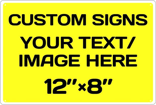 Personalized Aluminum Metal Signs - Weatherproof, Custom Text & Picture, Multiple Sizes, Ideal for Hazards, Gardens, Doors & Businesses
