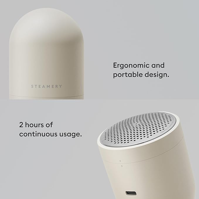 Steamery Fabric Shaver Pilo 2, Removes Lint and Pilling from Clothes and Textiles, Rechargeable Lint Remover with USB, Beige