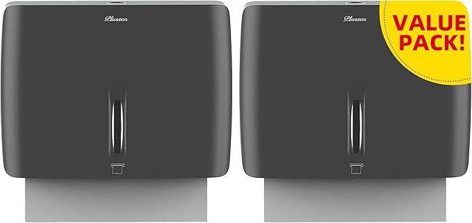 Bathroom Paper Towel Dispenser Pack of 2 Durable ABS Plastic Easy Installation No Drilling Waterproof Dustproof for Home Washroom Kitchen Bedroom