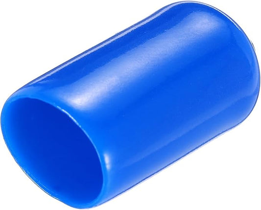 uxcell 20pcs Rubber End Caps 8mm(5/16") ID Vinyl PVC Round Tube Bolt Cap Cover Screw Thread Protectors,Blue