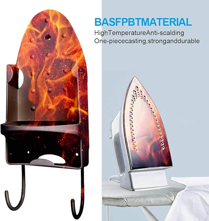 Ironing Board Hanger Wall Mount Iron Hanger Ironing Board Rack Electric Iron Holder Household Bathroom Shelf - for Max 5 inch Width