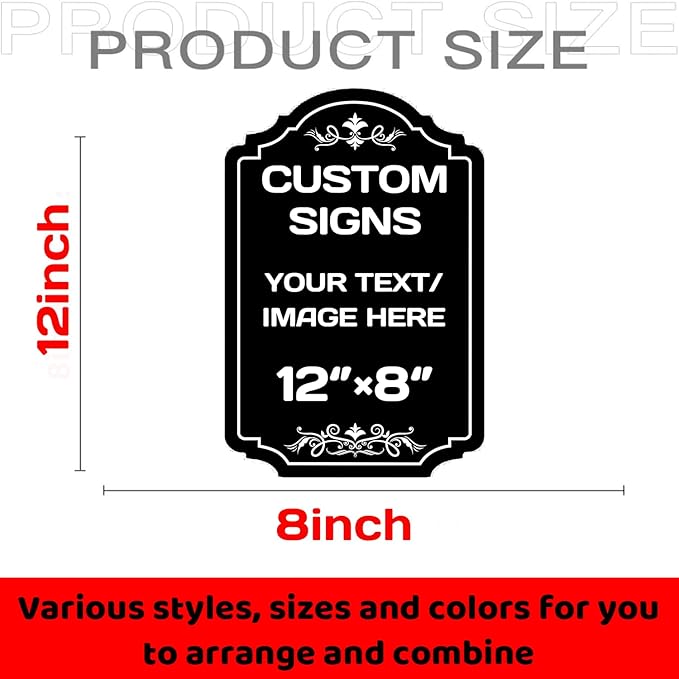 Custom Aluminum Weatherproof Metal Garden Signs - Multiple Sizes, Personalized Text & Picture Here