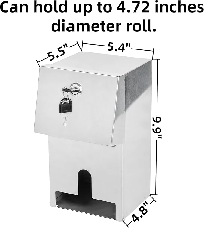 Commercial Toilet Paper Tissue Dispenser Dual Rolls Toilet Paper Holder with Lock,Heavy Duty Stainless Steel Touchless Automatic Paper Towel Dispenser with Shelf Wall Mount for Bathroom/Restroom