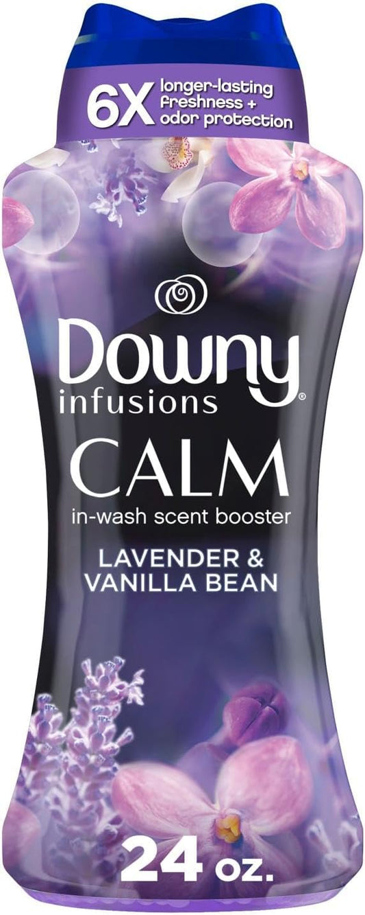 Downy Infusions In Wash Scent Booster Beads, CALM, Soothing Lavender and Vanilla Bean 24 oz