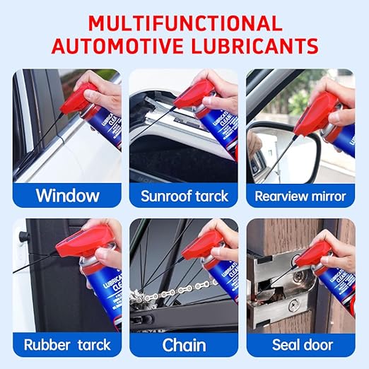 Glodway Automotive Window Door Seal,Silicone Seal Lubricants,Track Lube for Electric Windows,Noise Reduction with Smart Straw Sprays 2 Ways,10 OZ (Pack of 3)