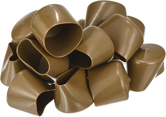 uxcell 20pcs Rubber End Caps 49mm(2") ID Vinyl PVC Round Tube Bolt Cap Cover Screw Thread Protectors Light Brown