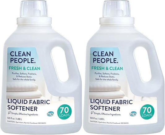 The Clean People Liquid Fabric Softener - Softens & Removes Static Cling - Vegan (100 Fl Oz, Fresh & Clean)