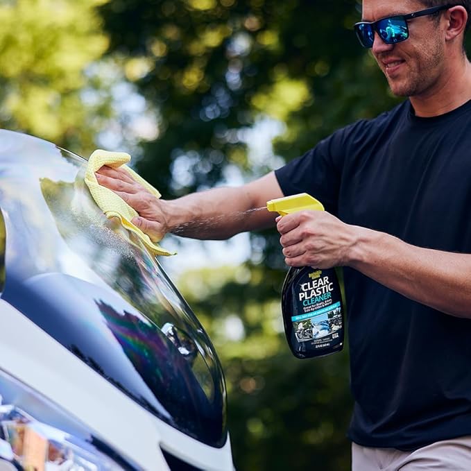 Invisible Glass 92084-4PK Clear Plastic Cleaner for Cars, Motorcycles, RVs, Boats, Helmet Visors, Golf Carts, Acrylic and Vinyl Windows, Streak-Free, Haze-Free, Removes Static, 22 Fl Oz, Pack of 4
