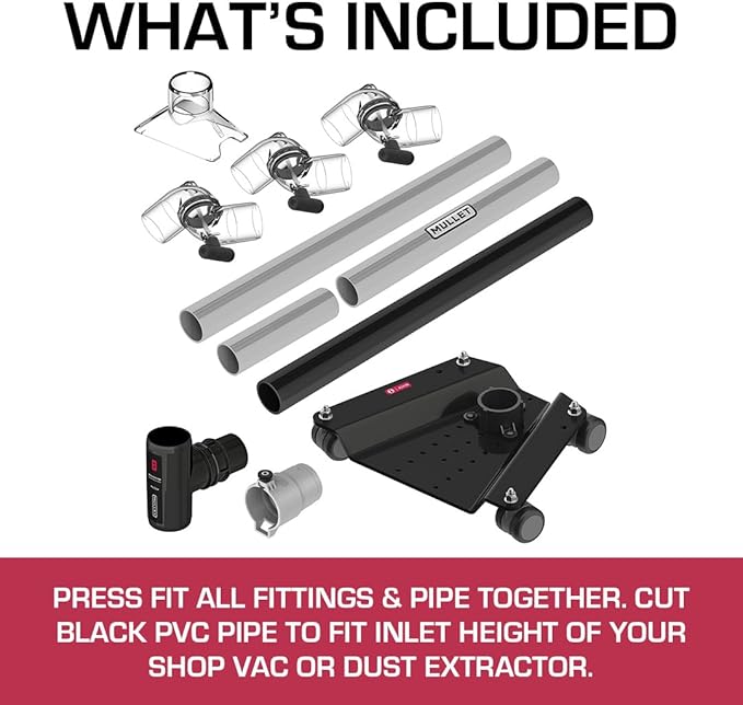 Mullet ThirdHand Dust Collection Boom Arm (Boom Arm + Shop Vac Base)