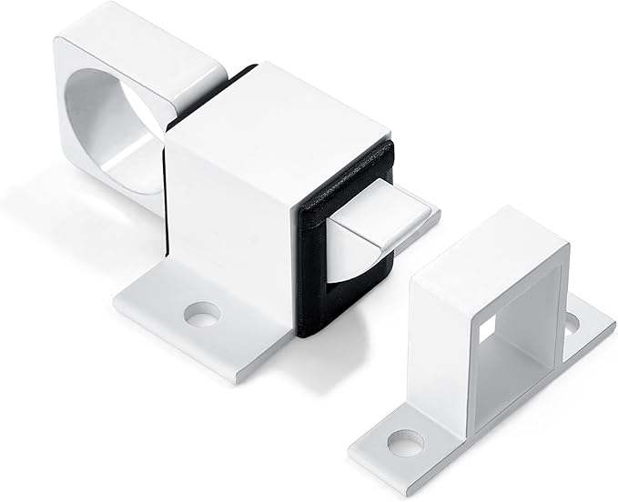 2 Packs Spring Door Lock, White Self-Closing Gate Latch with Aluminum Alloy, Security Latch for Windows, Cabinets & Gates