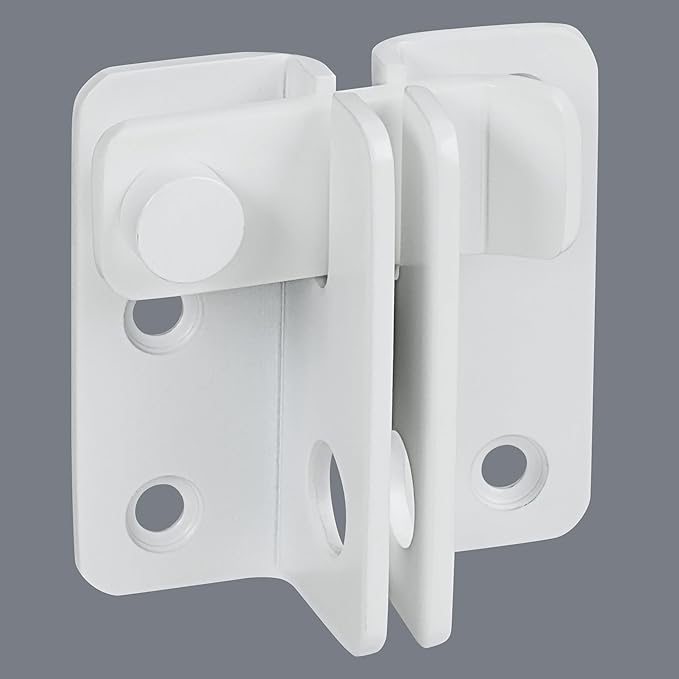 Alise Flip Latch,Gate Latches Slide Bolt Latch Safety Door Lock Catch for Barn Cabinet Pet Cage Wood Fence Bathroom Garage Window,SUS304 Stainless Steel Gate Hardware Locks,White Finish MS5009-W