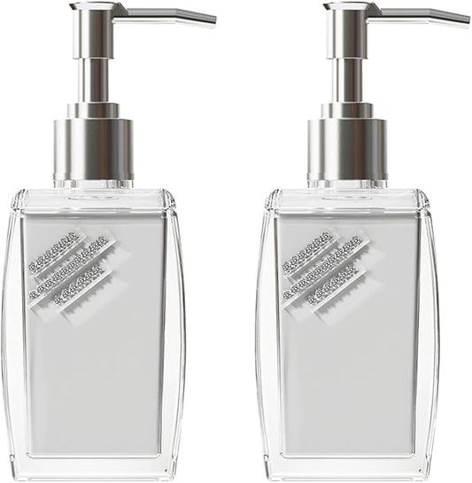2 Pack Soap Dispenser,soap Dispenser for Kitchen Sink,soap Dispenser Bathroom with ABS Pump,Dish soap Dispenser,250ml (8.8oz) Refillable Pump Bottle Plastic for Liquid Soap、 Shampoo、 Body Wash,