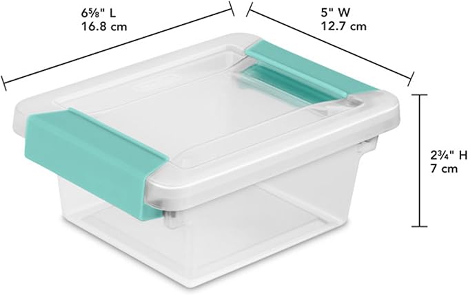 Sterilite 6-Pack Clip Box, Clear Storage for Crafts, Supplies and Office Items, Mini