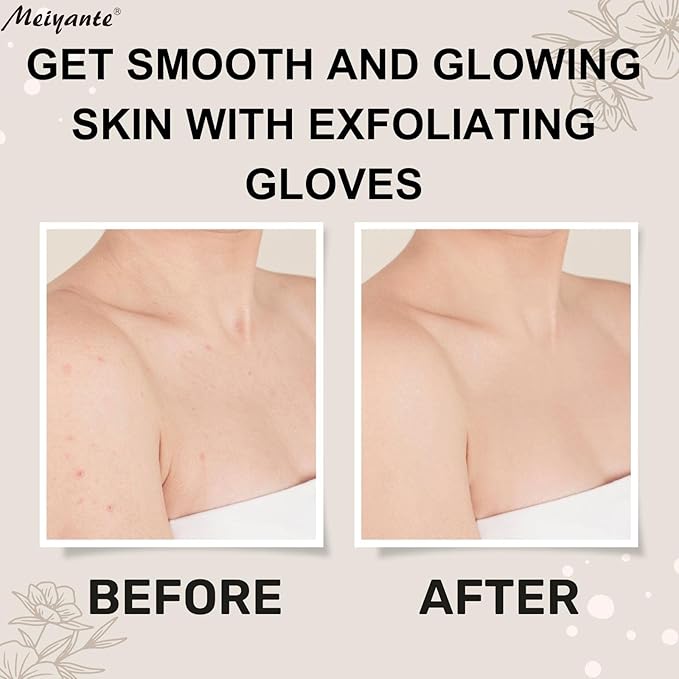 Exfoliating Glove - Body Scrub for Smooth and Soft Skin - Body Exfoliator for Ingrown Hair Dead Skin Remover and Itchy and Flaky Skin - Scrubber Shower Accessories 1 Pair Glove Mens Stocking Stuffer